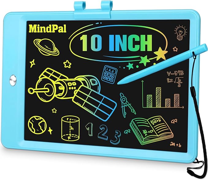 10 Inch Drawing Tablet, LCD Writing Tablet for Kids, Colorful Doodle Board Toddler Drawing Pad, Educational Learning & Travel Essential Kid Toy for 3 4 5 6 7 8-Year-Old Girls Boys (Blue)