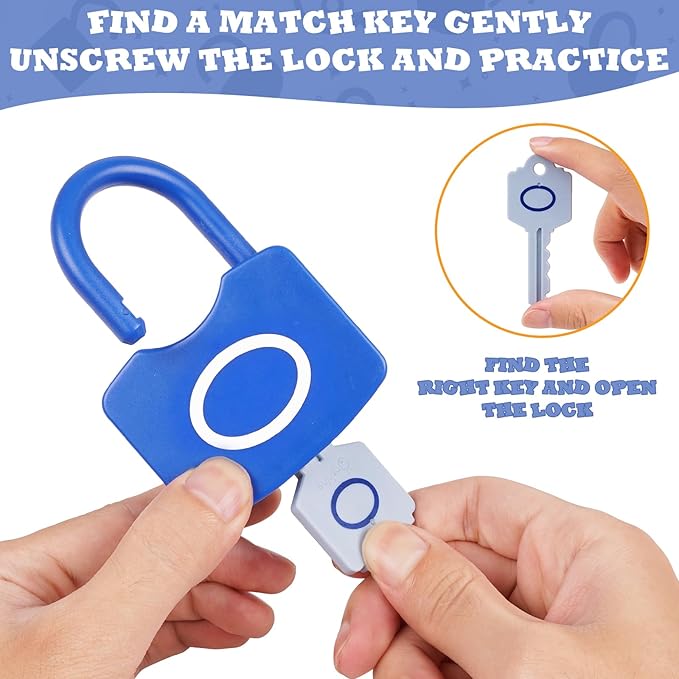 Shape Sorting Matching Learning Locks Toys, Toddler Montessori Educational Toy Geometric Shape Matching Recognition Color Sorting Toy Set, Preschool Locks and Keys Learning Game (Shape Matching)