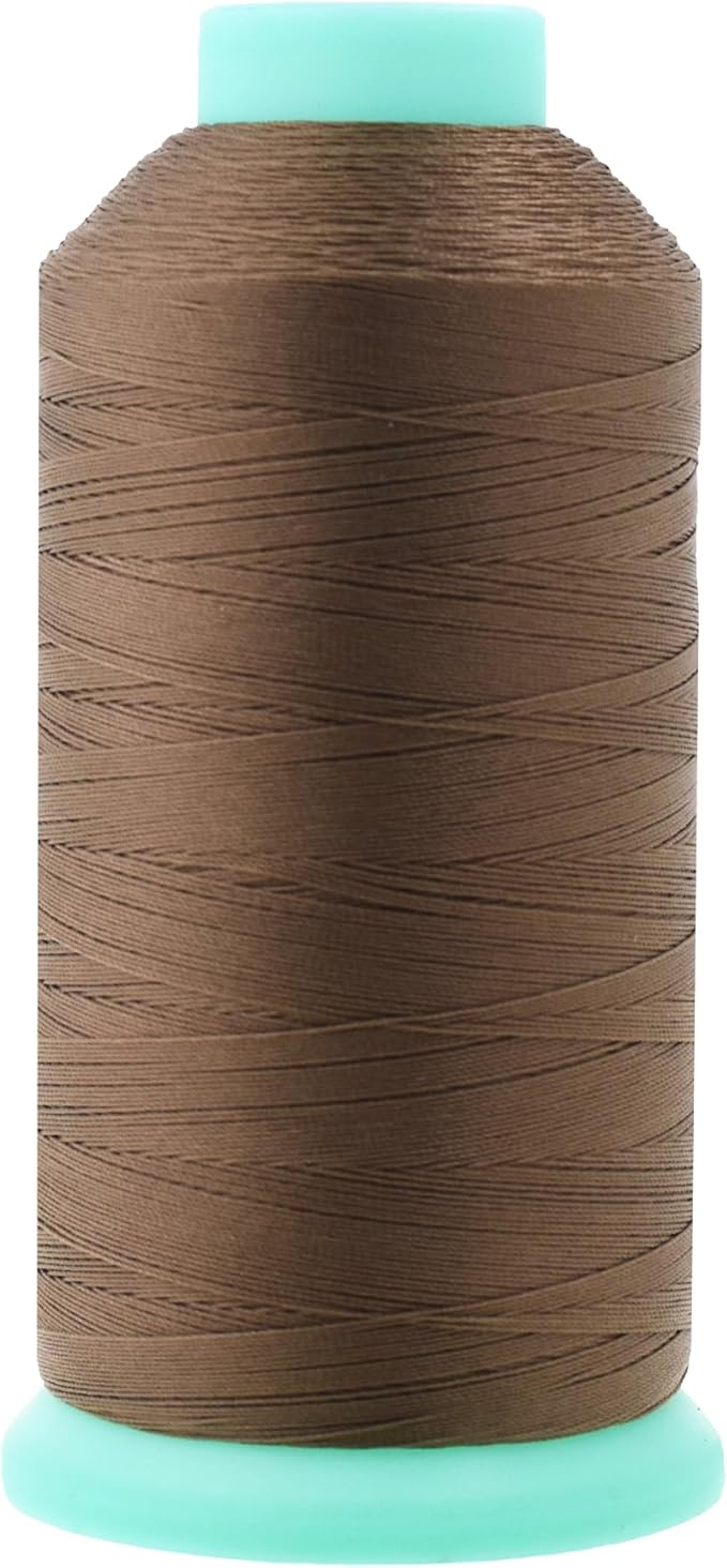 Mandala Crafts Bonded Nylon Thread - Coyote Brown Heavy Duty Sewing Threads - 1500 YDs Size 69 210D T70 Tex 70 for Leather, Jeans, Weaving, Outdoor, Marine, Upholstery