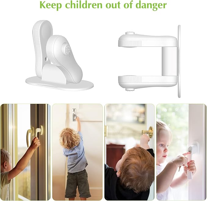 Child Proof Door Lever Lock, 3 Pack Door Locks for Kids Safety, Baby Proofing, 3M Adhesive, Door Handle Child Proof, Baby Safety Locks for Toddlers (White)