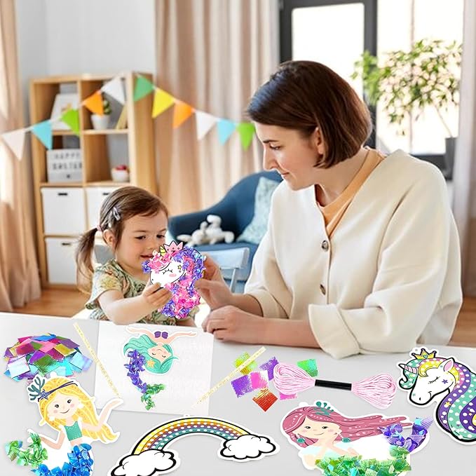 Poke in Fun Art Fabric Craft, Arts and Crafts for Kids,DIY Craft Kits,Create Mess Free Craft,Art Activity Birthday Christmas Gift Ideas for Children,Rainbow Toys for Girls and Boys Ages 4-10+