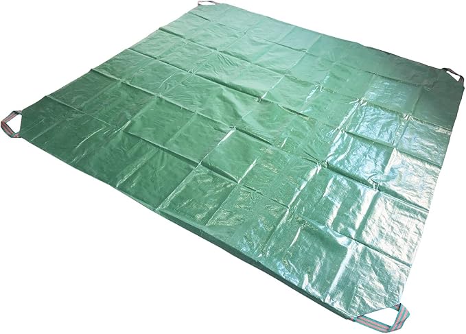 7x7 Ft Yard Garden Leaf Tarp W/ 4 Handles Waterproof Tarp for Sandbox Cover,Outdoor Tarpaulin,Lawn Debris,Landscape Pruning,Leaf Hauler,Tent Footprint,Camping Tent Mat,Patio Table,Yard Fire Pit Cover