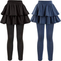 Girls School Uniform Pants Leggings with Skirts Stretch Warm Jegging 4-12 Years