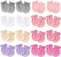 Newborn Baby Mittens No Scratch Cotton Elastic Wrist Gloves Infant Toddler Mittens for Baby Boy Girl 0-6 Months