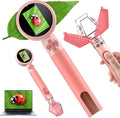 2 in 1 Kids Microscope with Bug Catcher,HD 500X Digital Microscope for Kids with 2" Screen,Photo and Video,STEM Educational Science Kit Learning Toys for Age 3-12 Girls & Boys Birthday Gifts (Pink)