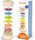 Rain Stick, Montessori Baby Toys for 6-12 Months 1 Year Old, Baby Rattle Wooden Sensory Toys, 7.7” Rainmaker Infant Musical Toy - Gifts for 6 7 8 9 12 Month Old Newborn Boys Girls Toddlers