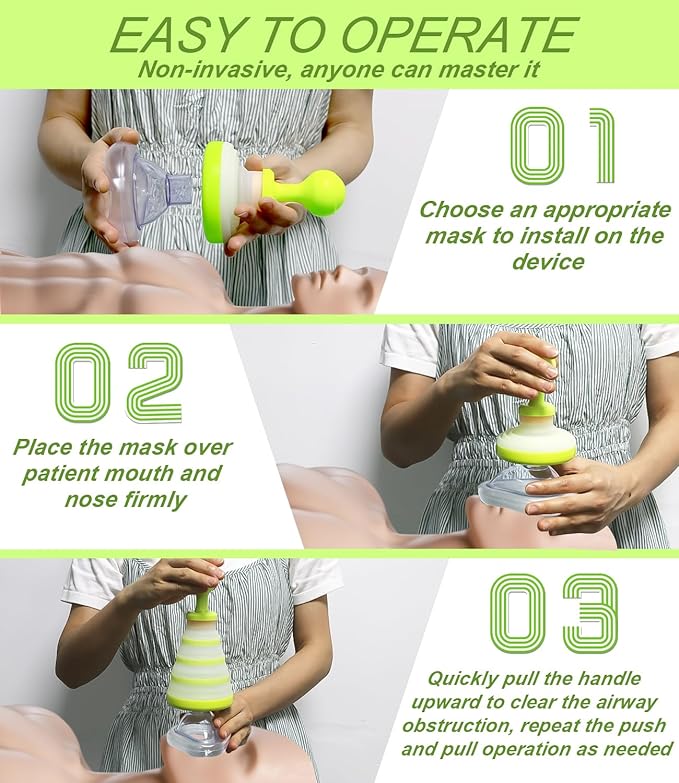 Choking Rescue Device, Anti Choking Device for Kids and Adults, Portable First Aid Choking Rescue, Airway Suction Device for Children and Adults - Home Kit