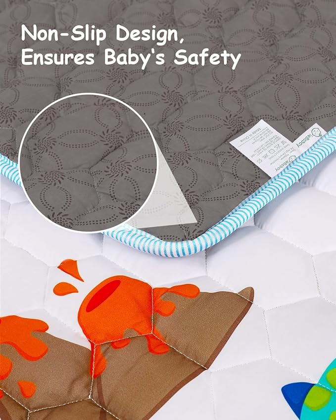 Baby Play Mat 71" X 79" Large Baby Floor Play Mat One-Piece Baby Crawling Mat Non-Slip Cushioned Baby Floor Mat, Activity Playmats for Infants, Babies, Toddlers (71x79, Dinosaur)