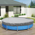 ECOOPTS 9 ft Round Pool Cover for Above Ground Pools, Swimming Pool Cover Protector Winter Safety Cover (Light Grey)