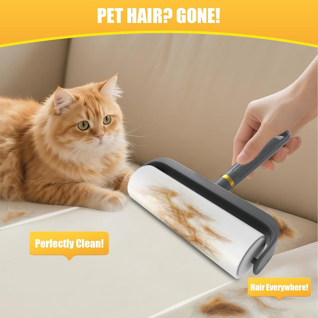 Large Surface Lint Roller for Pet Hair Extra Sticky, 500 Sheets Mega Value Set, 6.3" Dog Cat Pet Hair Remover Pick Hair Up, Giant Lint Rollers for Clothes Furniture Couch