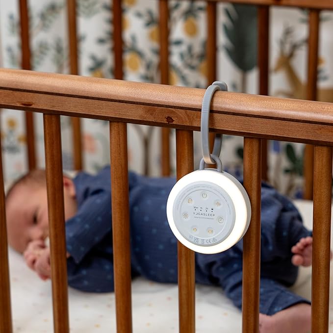 Yogasleep Hushh 2 Portable Sound Machine (Grey) for Baby and Kids, Backlit Buttons & Night Light, Durable, 6 Soothing Natural Sounds, Easy to Use Timer, Volume Control & Toddler Lock, Noise Canceling