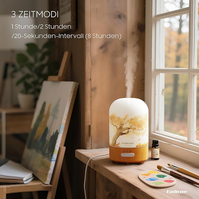Oil Scent diffusers for Home with Frankincense Oil, 6 in 1 Ultrasonic 100ML Aromatherapy Scent Humidifier Vaporizer with Dense fine Mist, Timer, Auto-Off (Autumn-Frankincense)