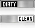 Dishwasher Clean Dirty Sign-Dishwasher Magnet Stainless Steel Clean Dirty Sign for Kitchen Organization Farmhouse Dishwasher Slide Indicator, Optional Adhesive Stickers