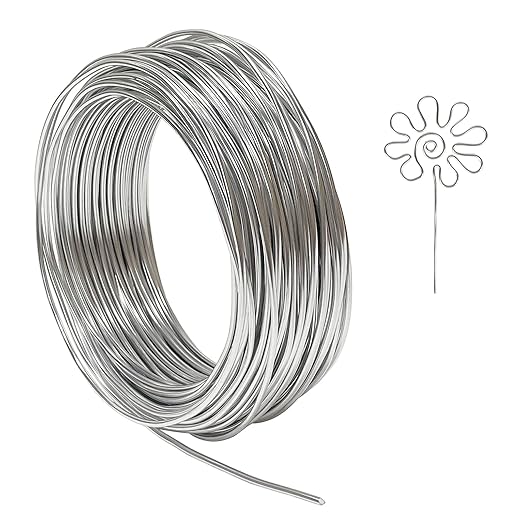 Tenn Well 12 Gauge Aluminum Wire, 100 Feet 2mm Bendable Metal Craft Wire for Sculpting, Armature, Jewelry Making, Floral Making, Doll Making, Modelling, Crafting, Bonsai Training