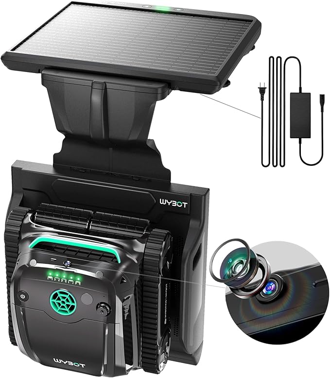 (2025 Upgrade) WYBOT S2 Solar Vision Robotic Pool Vacuum for Inground Ground Pools, AI Vision Pool Cleaner, Smart Auto Return/Parking & Charge, Enhanced Scheduled Cleaning, App Support