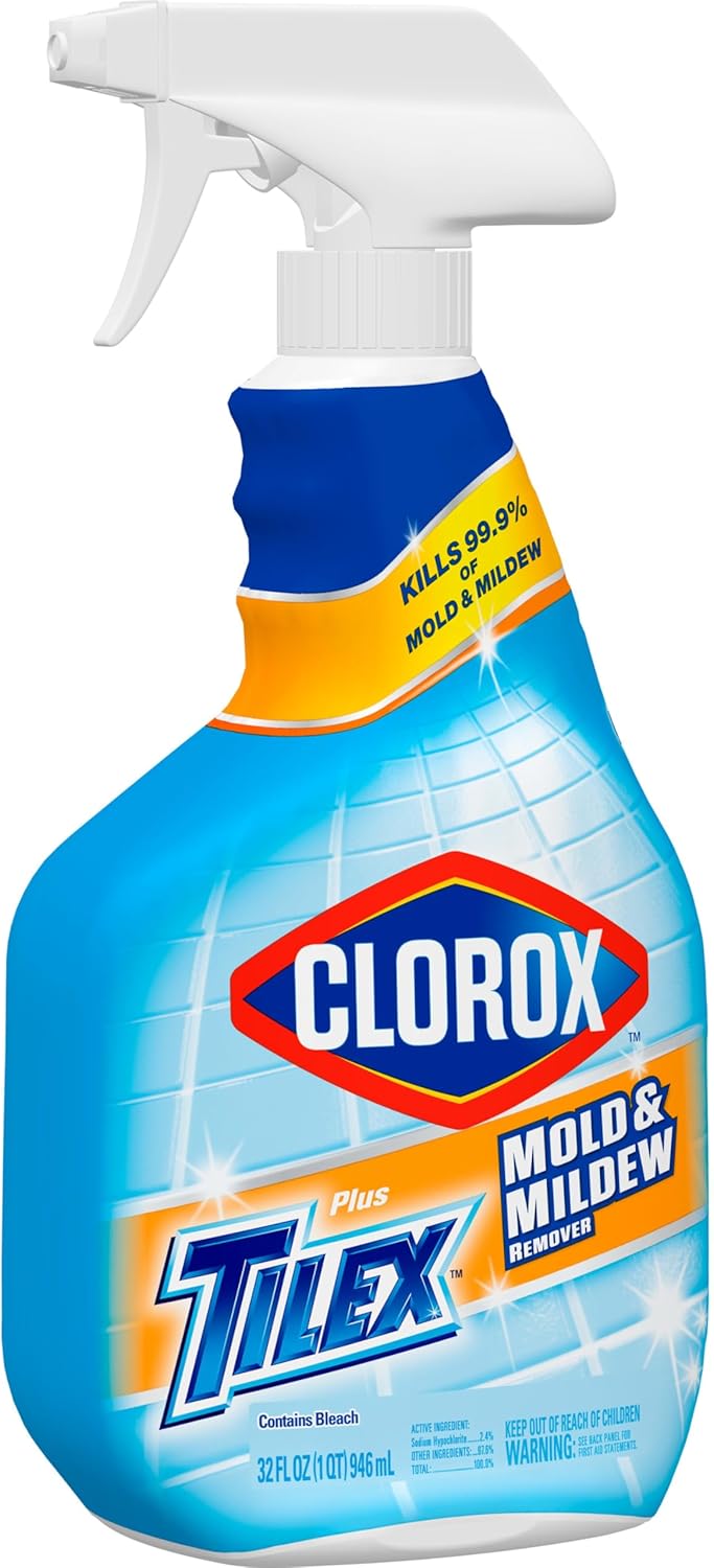 Clorox Plus Tilex Mold and Mildew Remover with Bleach, Spray Bottle, 32 Fluid Ounces, Pack of 3