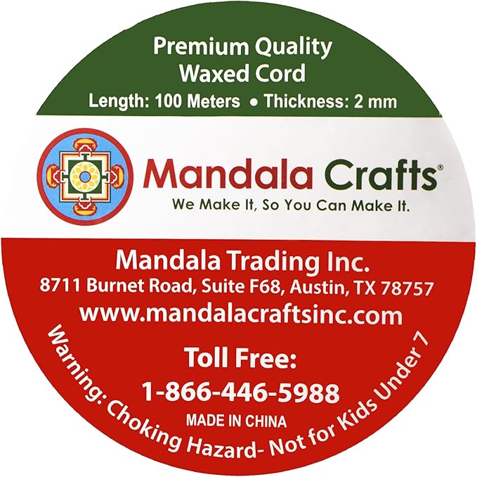 Mandala Crafts 2mm 109 Yards Sky Blue Cotton Waxed Cord for Jewelry Making Bracelet Cord Waxed String - Beading String Thread Jewelry Cords for Necklaces String