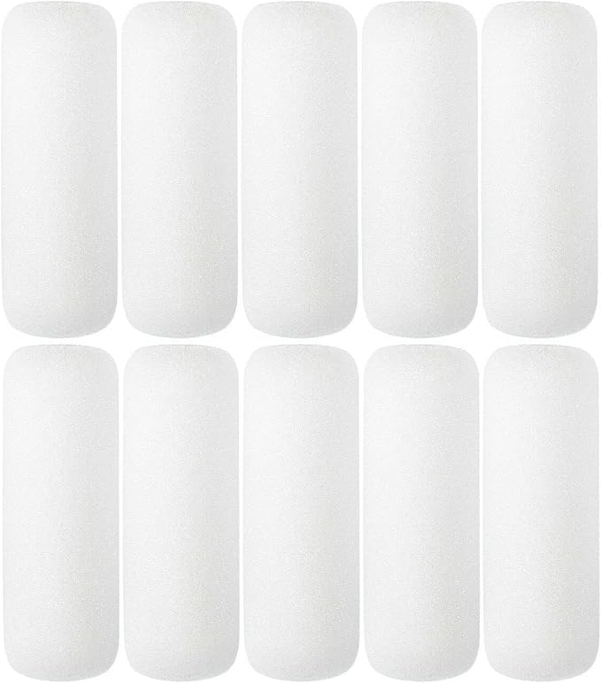4 inch Paint Roller Covers,Foam Refill for Paint Rollers,Naps for Paint Roller Brush, Small Roller Nap with High Density Sponge Paint Roller Sleeve Replacements(10 Pieces)