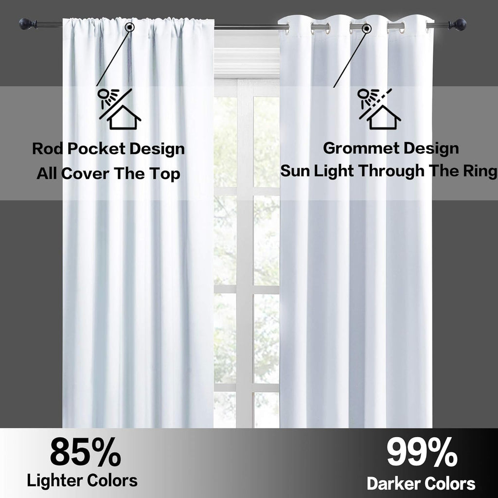 RYB HOME Extra Long Curtains 108 inches Length, Blackout Curtains for Living Room Ceiling to Floor Privacy Dividers Picture Window Drapes for Dining Room, W52 x L108 inches, 2 Pieces