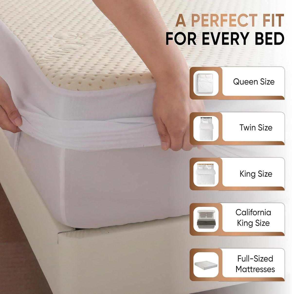 Luxury Waterproof Organic Mattress Protector King - Organic Cotton Breathable Mattress Pad Cover - New 380 GSM Comfort - Deep Pocket - Jersey Cotton Skirt - Fitted Comfort