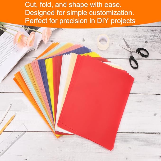 MECCANIXITY Colored Vellum Paper, 40 Sheet Green Transparency 8.5 x 11 Printable Vellum Paper, Translucent Vellum Sheets for Printing Wedding Invitations Ink Jet Laser Printer