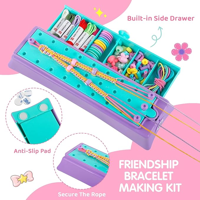 Kslavagcnt Crafts for Girls 8-12, Friendship Bracelet Making Kit for Girls, Arts and Crafts for Kids Age 8-12, DIY Jewelry Making Kit Toys, Christmas Birthday Gifts for Ages 6 7 8 9 10 11 12 Year Old