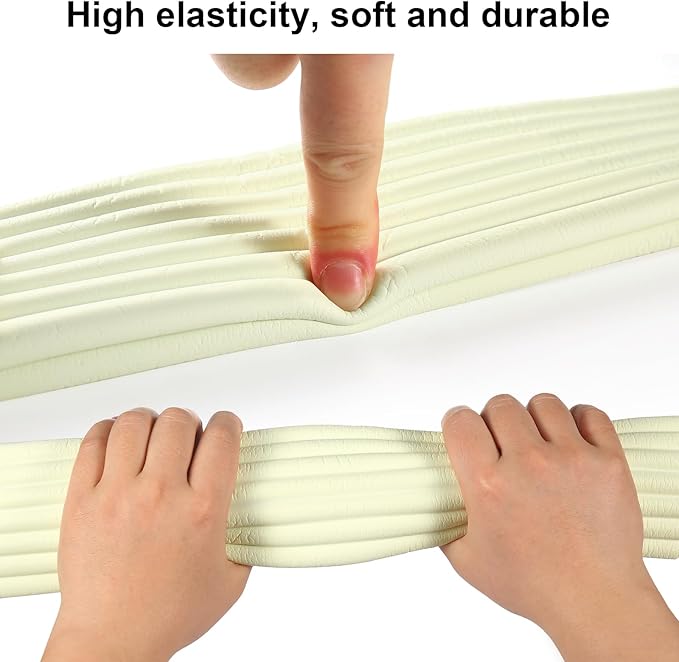 Baby Proofing Edge Corner Protector,16.4 ft Edge Guards Padding with 3M Adhesive, Extra-Wide Soft Rubber Foam Padding, Furniture,Sharp Edge Safety Corner Edge Bumper Guard- Cream
