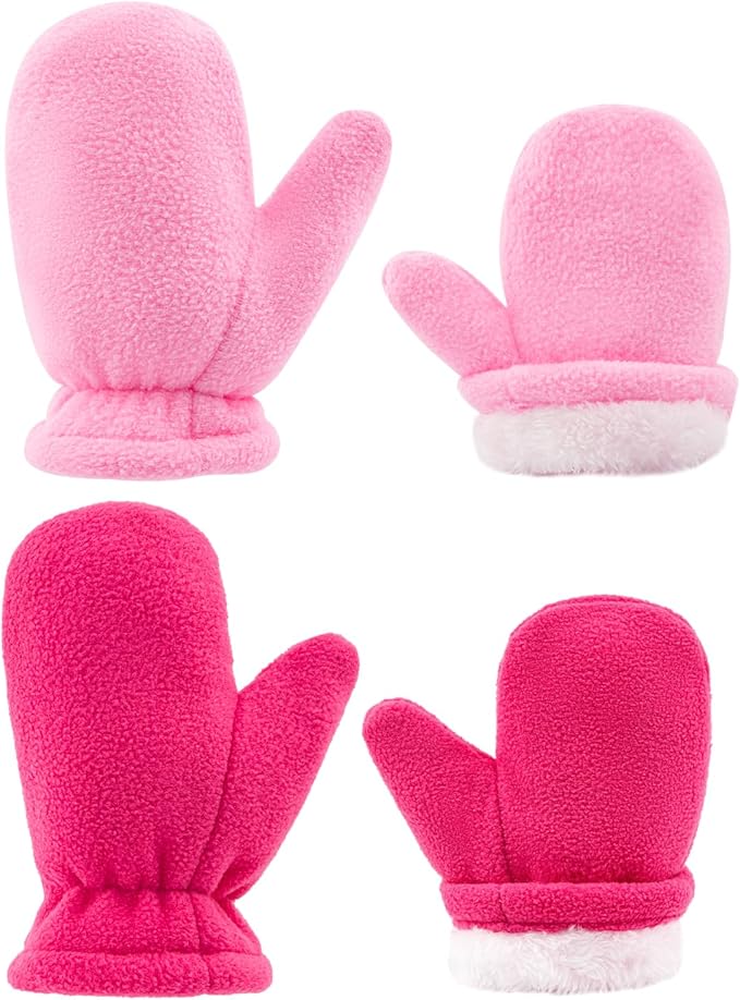 BAVST Baby Toddler Winter Mittens Girls Warm Fleece Lined Gloves Kids Sherpa Lined Mittens for Boys
