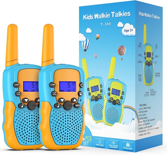 Selieve Toys for 3-12 Year Old Boys Girls, Walkie Talkies for Kids 22 Channels 2 Way Radio Toy with Backlit LCD Flashlight, 3 Miles Range for Outside, Camping, Hiking