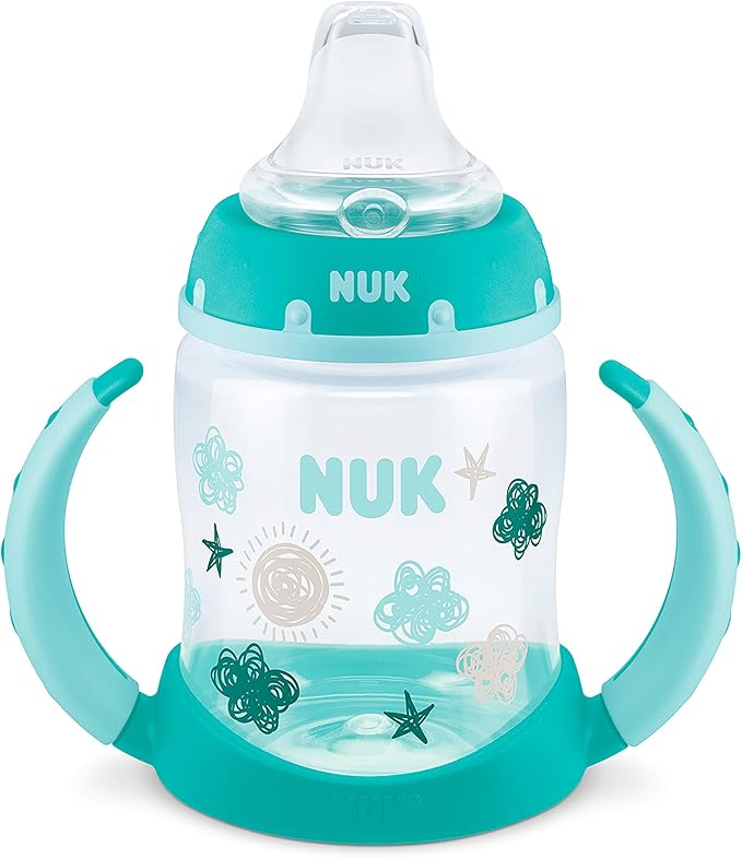 NUK Learner Cup, 5 Oz, 2-Pack, Clouds & Stars – BPA Free, Spill Proof Sippy Cup