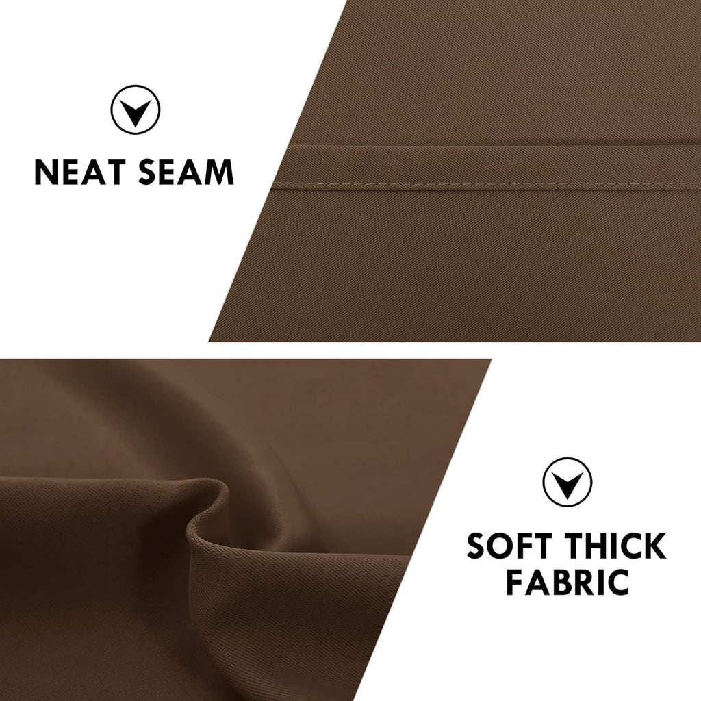 DWCN Blackout Curtains Room Darkening Thermal Insulated Bedroom Curtains Window Curtain Panels, 52 x 54 inches Long, Set of 2 Brown Rod Pocket Drapes