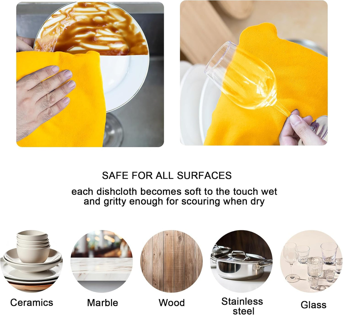 kimteny 13x28 Inches Kitchen Cloth Dish Towels, 400 GSM Premium Dishcloths, Super Absorbent Coral Velvet Microfiber Cleaning Cloths, Fast Drying Rags for Washing Dishes (8 Pack, Orange)