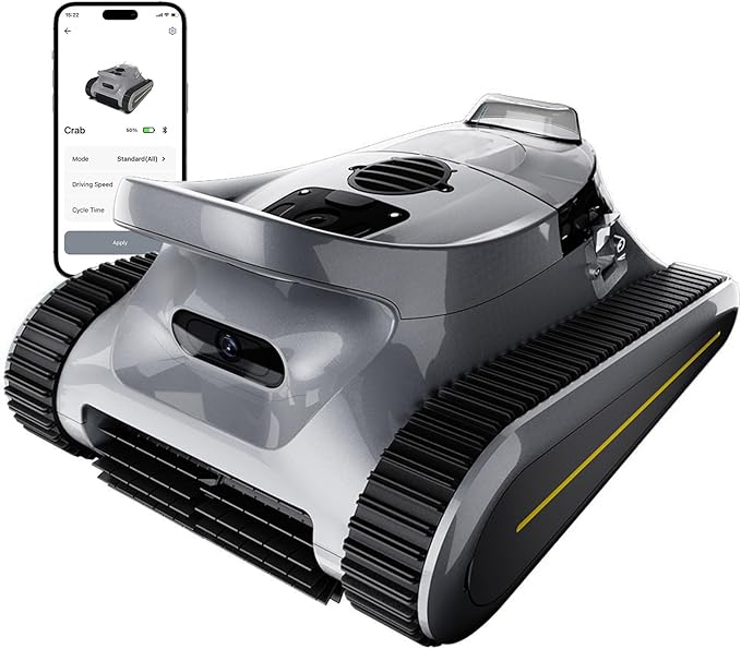 Cordless Robotic Pool Cleaner -Pool Vacuum 180W Brushless Motor, 45,000Pa Suction, Wall Climbing, Sonar Navigation, 3 Modes Automatic Pool Robot for Inground & Above-Ground Pools Up to 2150 Sq. Ft.