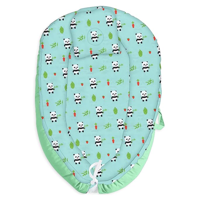Baby Lounger for Newborn Cover - Newborn Lounger Cover for 0-12 Months, Breathable & Portable Infant Lounger Cover - Soft Baby Floor Seat Cover for Travel, Newborn Essentials - Baby Snuggle Panda