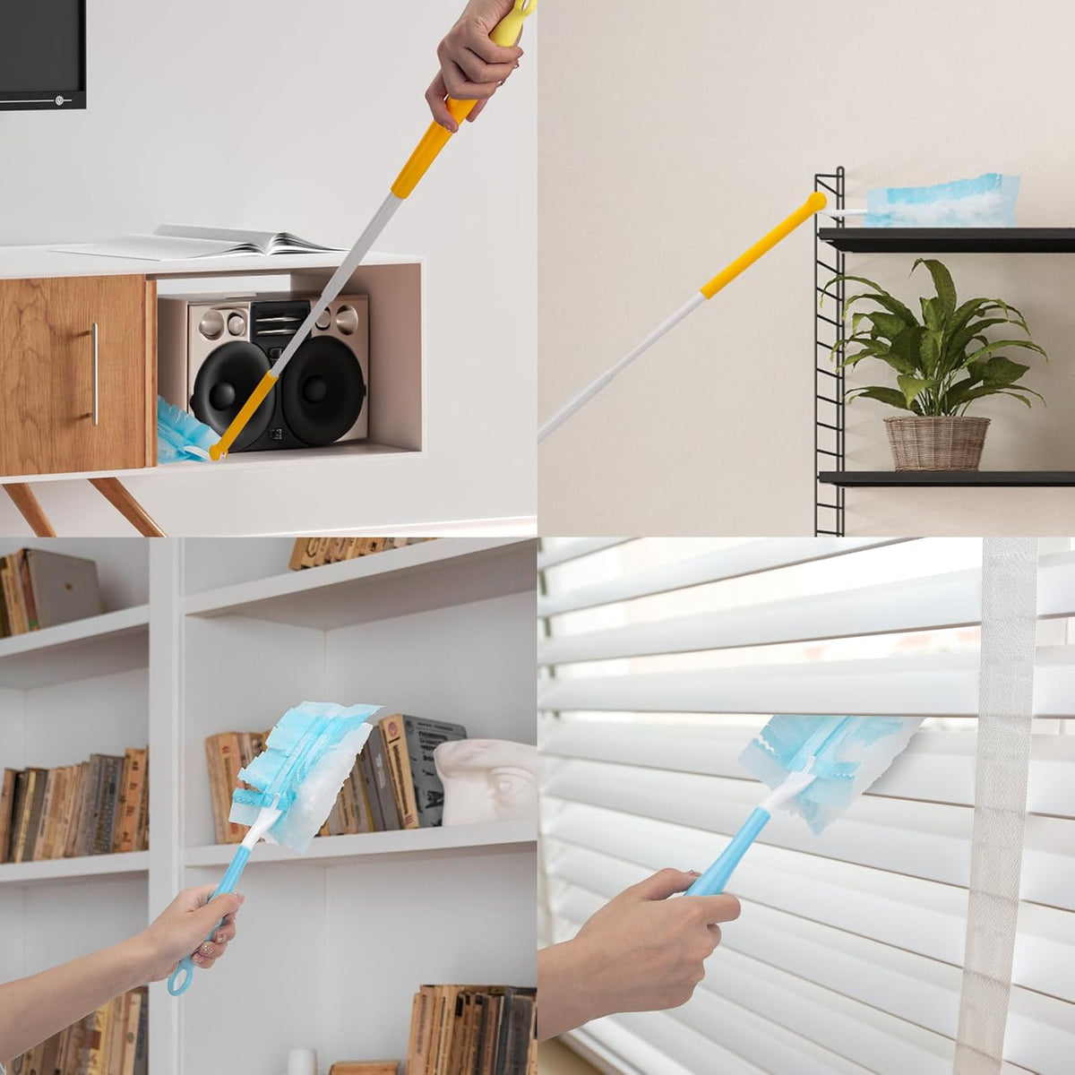 KeFanta Duster Refills for Swiffer Dusters, 180 Heavy Duty Multi Surface Refills & 1 Handle, Ceiling Fan Duster, Disposable Dusters for Cleaning (30 Count+1 Handle)