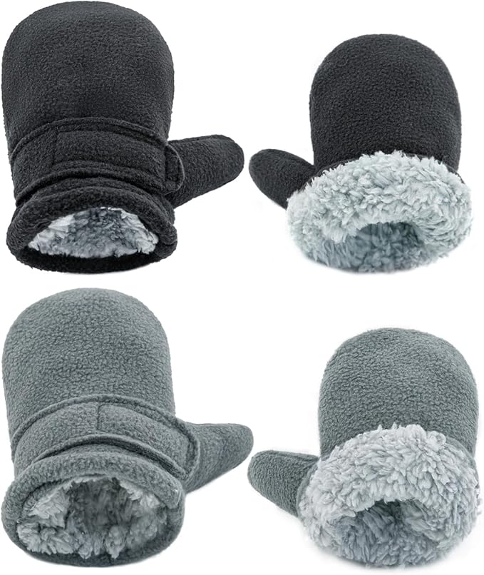 BAVST Baby Toddler Winter Mittens Girls Warm Fleece Lined Gloves Kids Sherpa Lined Mittens for Boys
