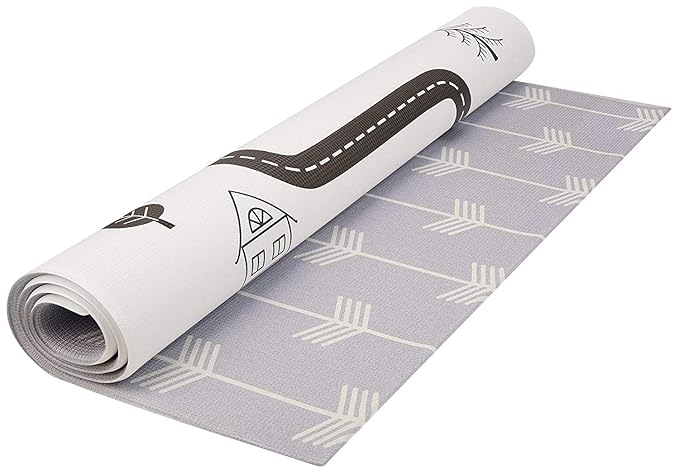 Baby Care Play Mat (Large, Nordic Trails - Morning Fog Arrows) 82'' x 55'' Original One-Piece Reversible Rollable Waterproof Play Mat for Infants, Babies, Toddler, and Kids
