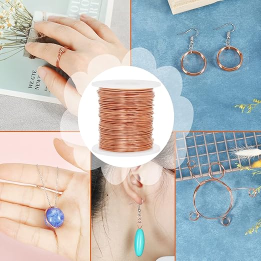 Tenn Well 20 Gauge Jewelry Wire, 328 Feet 0.8mm Bendable Aluminum Craft Wire for Jewelry Making, Beading, Sculpting and Bonsai Training (Copper)