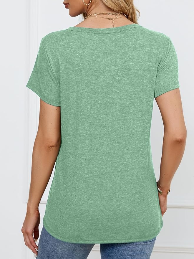 Soft Short Sleeve Shirts for Women, Crew Neck T Shirts for Women Loose Fitting Lightweight Top Basic Tee Shirt