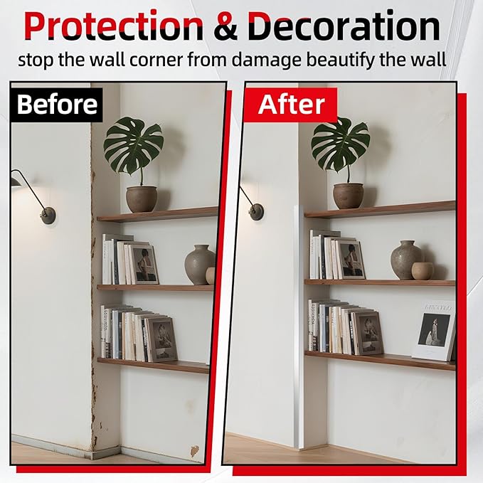 Stainless Steel Corner Guards 10 PCS Wall Corner Protector, 1 x 1 x 48 Inch Metal Corner Protectors for Walls, Silver