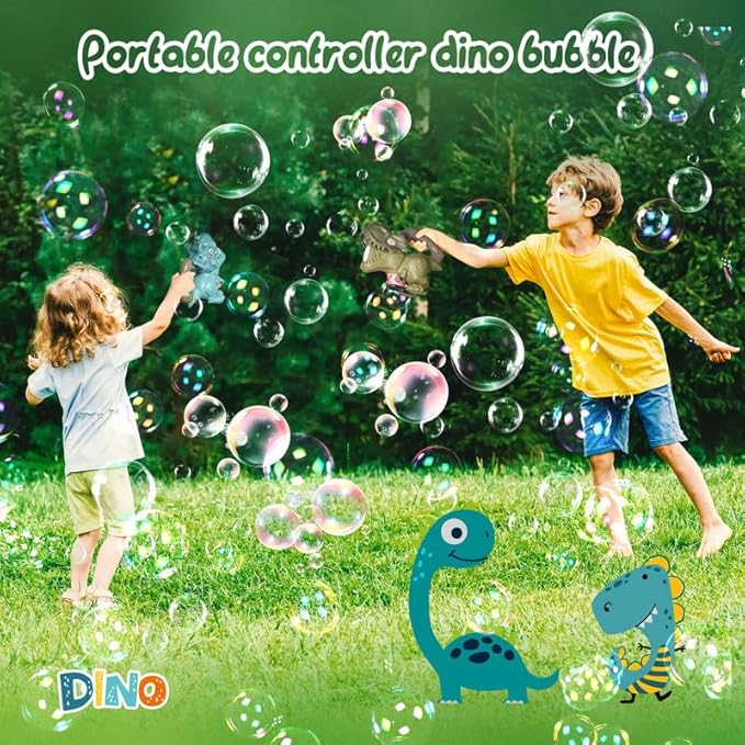 Dinosaur Bubble Machine with Colorful Lighting for Kids Automatic Handheld Dinosaur Bubble Toy 20000+ Big Bubbles Per Minute Bubbles Toy for Outdoor Parties Yard Fun Kids Gift Tyrannosaurus Brown