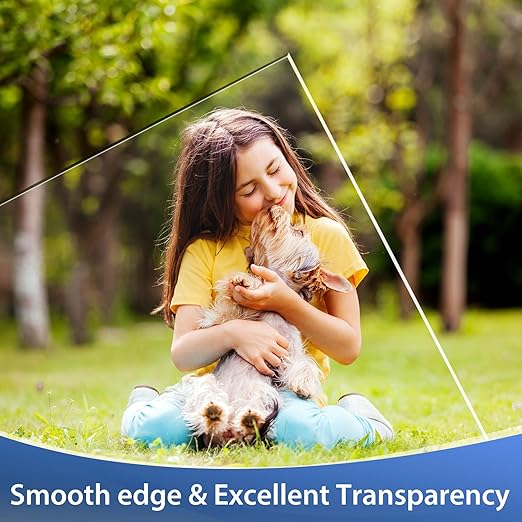 5 Pack 12”x12” x0.04” Clear PET/Plexiglass Sheet, INDSTONE Transparent Flexible Plastic Sheet 12x12, Clear Plastic Sheet for Crafts, Picture Frames, Painting, Sign Blank