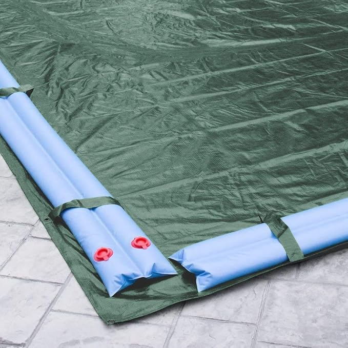 Robelle 25 x 45 ft Heavy Duty Green Winter Pool Cover for Inground Pools, 5 ft Overlap (30 x 50 ft Cover Size), Solid 8 x 8 Scrim, 2.36 oz/yd2, 10-Year Warranty, Style: 322545RA