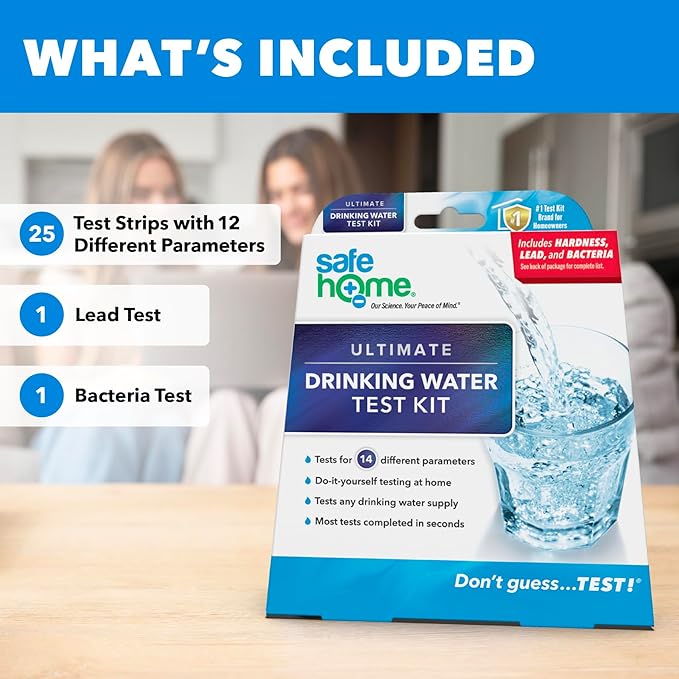 Safe Home® 14-in-1 DIY Drinking Water Test Kit – Includes The #1 Selling Lead & Bacteria Test Kits + 12 Additional Parameters – City Tap or Well Water – 302 Total Tests