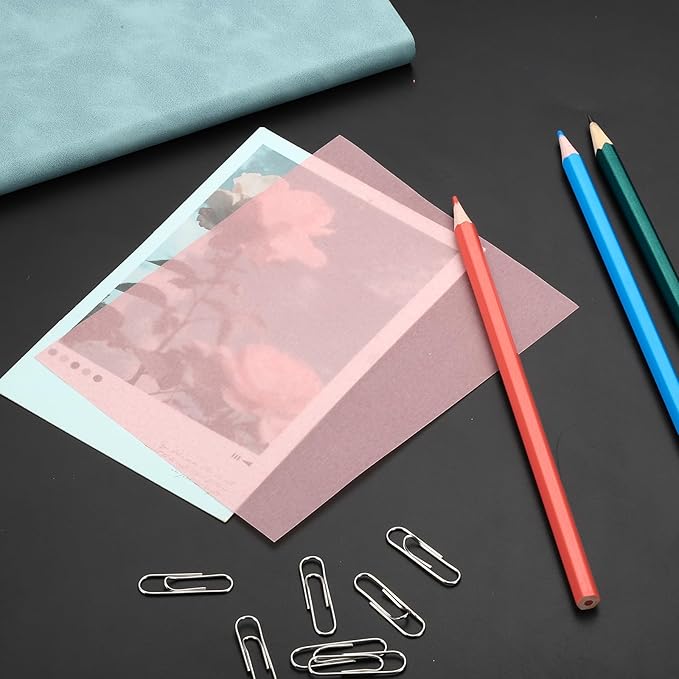 PATIKIL 60 Sheets Vellum Paper 4.25x5.5, Vellum Paper Printable Translucent Paper 100GSM Colored for Invitations Laser Inkjet Printing Card Making Crafting Wedding Tracing, Pink Green Blue