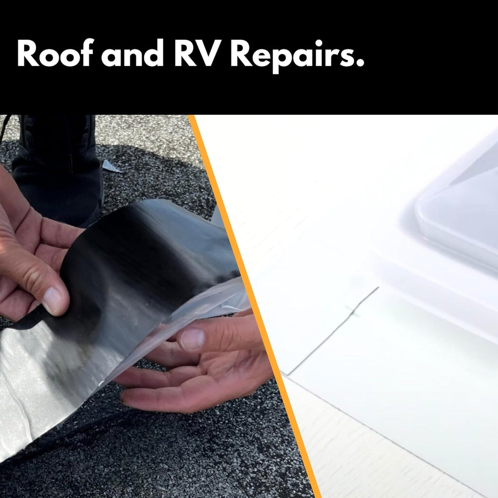 HSS Sealant Tape with MicroSealant - Waterproof Commercial Roofing Tape for Roof and RV Repair - UV- & Weatherproof - Black - 4 inch x 25 feet