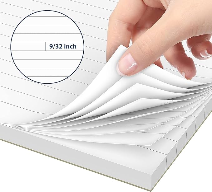 8 Pack Note Pads 4x6 Inch Paper of White Small Notepads for Work Study Lined Memo Pads Mini Pocket Notepad 4'' x 6'' Narrow Ruled Small Notebook Pads of Paper Refills for Office School Home Supplies
