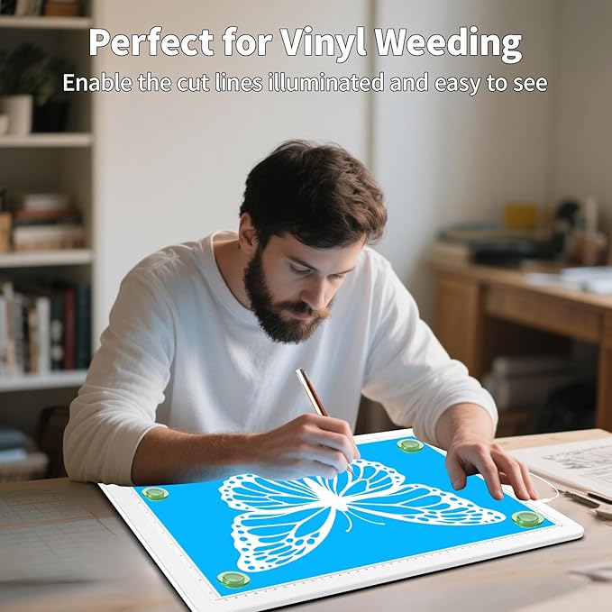 Elice Magnetic A3 Light Board for Diamond Painting, Ultra-Thin Tracing LED Light Box with Side Buttons, Super Bright Diamond Art Light Pad, Light Table for Drawing, Sketching, Weeding Vinyl - White