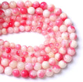 8MM 46PCS Pink Tourmaline Jade Stone Beads for Jewelry Making DIY Bracelet Necklace 15"