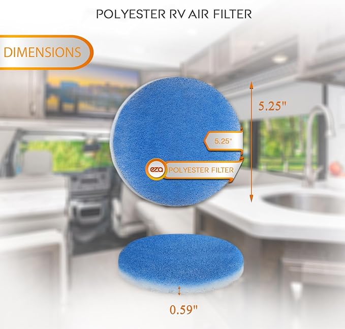 RV Air Conditioner Filter - 5.25" Round Air Duct AC Filter Replacement MERV 8 Air Filter (6 Pack)